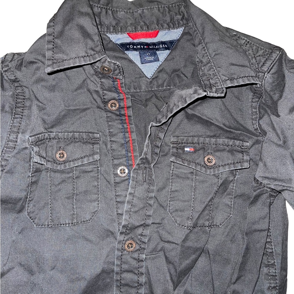 Tommy Hilfiger Toddler Boy Long Sleeve Button Down Winter Shirt Size 3T
